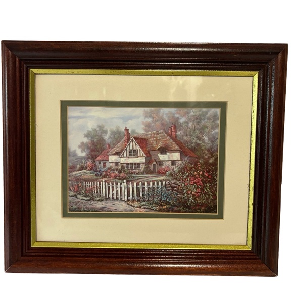 2 Matted Cottage Pics Wooden frames 10X12 - Picture 2 of 8